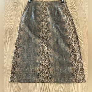 Faux Leather Snakeskin Skirt